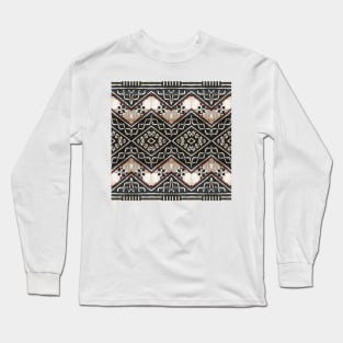 Fijian Tapa Cloth 35 by Hypersphere Long Sleeve T-Shirt